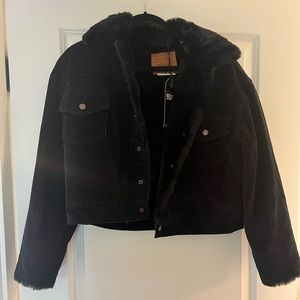 NWT Levi’s denim and faux fur coat